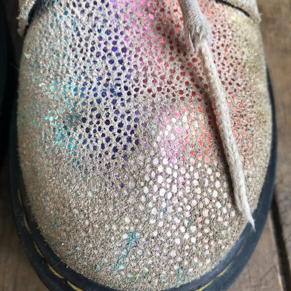 Dr Martens 1460 Pascal Boots Girls Size 6 US Rainbow Glitter Leather Laces Zip - Picture 5 of 10